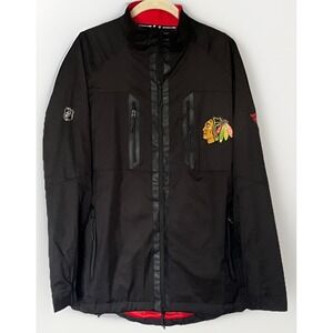Chicago Blackhawks Authentic Pro Jacket M Mesh Lined Windbreaker Full Zip‎ EUC